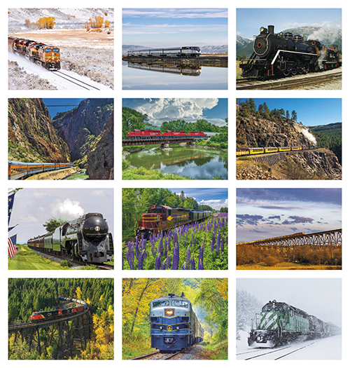 Trains Spiral Bound Wall Calendar for 2025